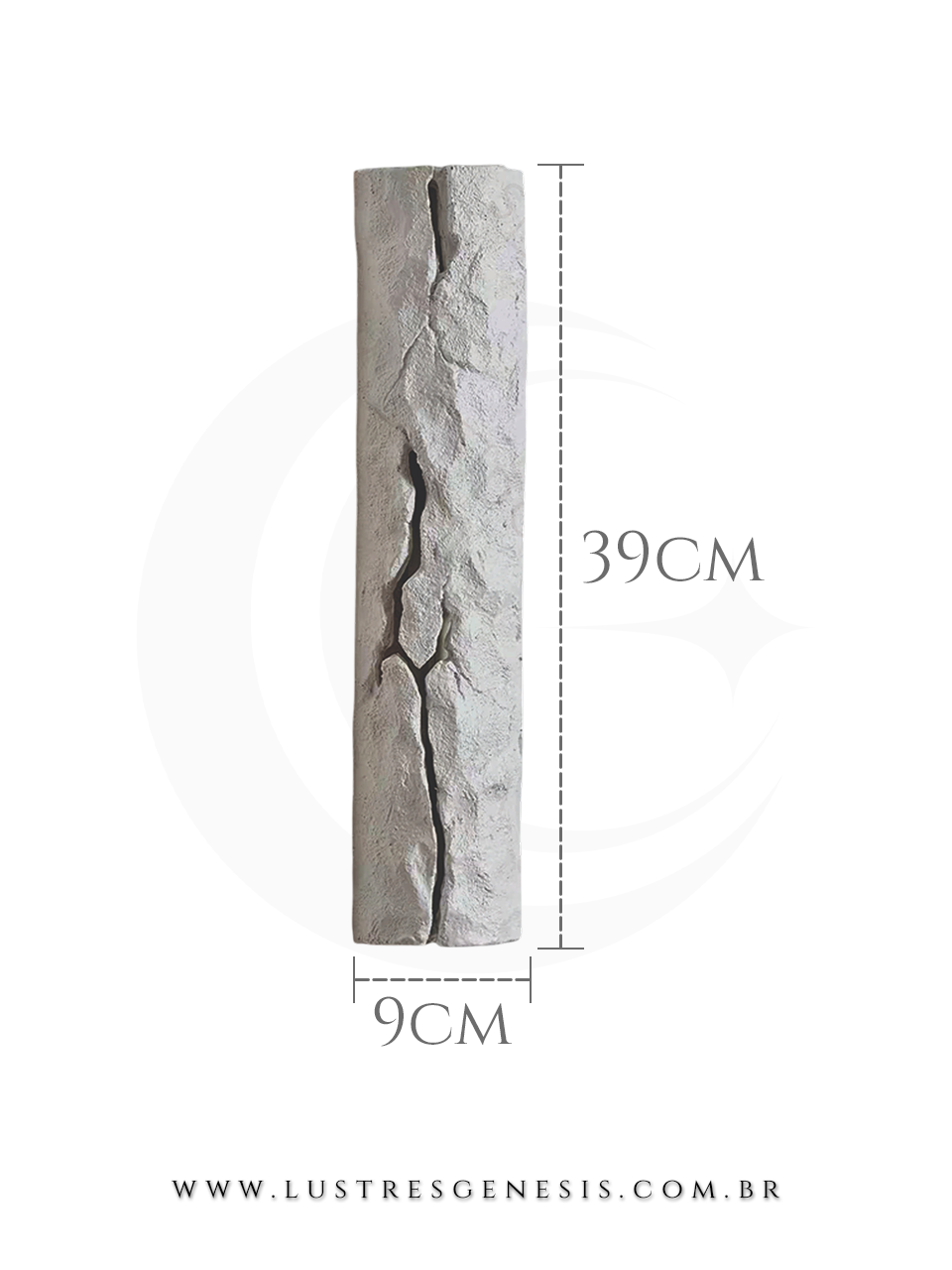 Arandela LED R&uacute;stica Branco Gesso 39x9cm Bivolt para Sala de Estar Quarto Corredor Escada Hall e Lavabo